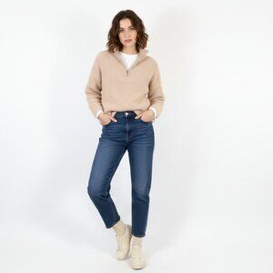 *Famulily Beige Half Zip Sweater